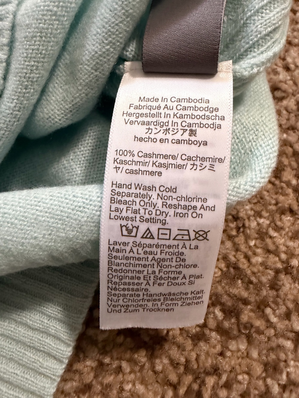 NWT J.Crew Perfect Cashmere Cardigan Sky Mint Green Button-Front Crewneck XXS - Picture 9 of 10